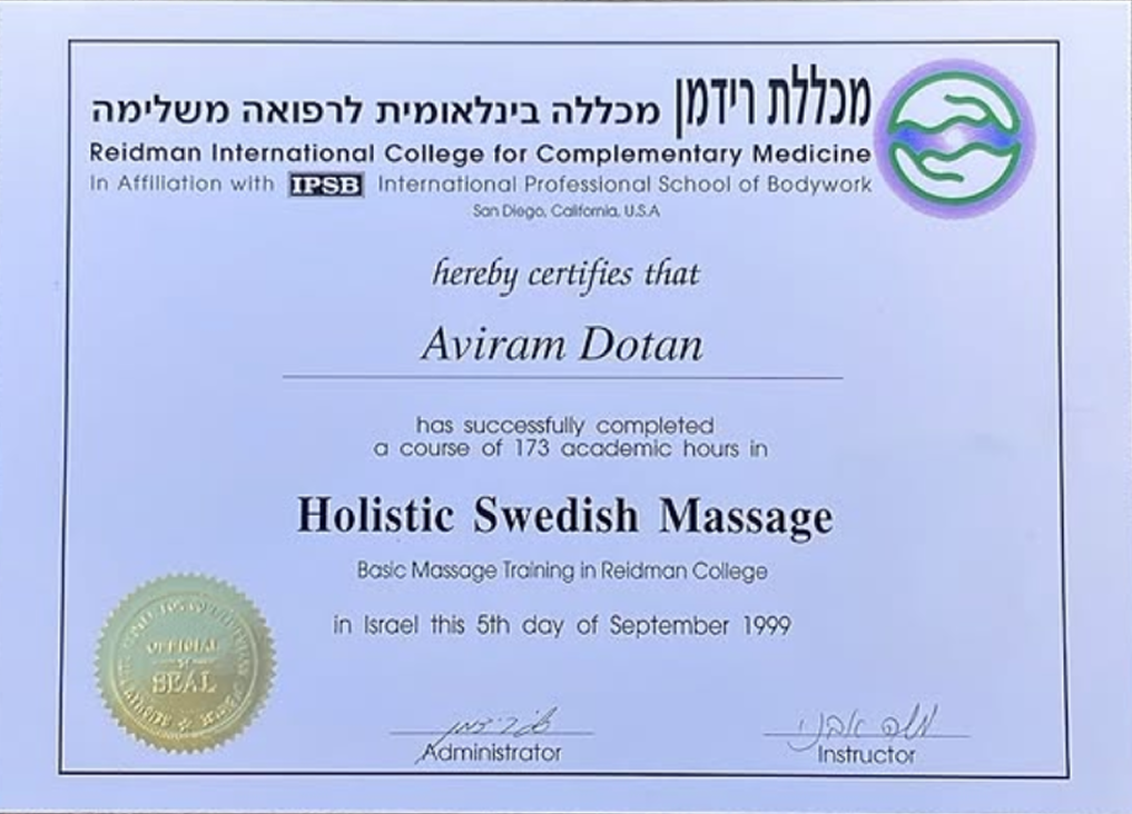 Holistic Swedish Massage Certificate